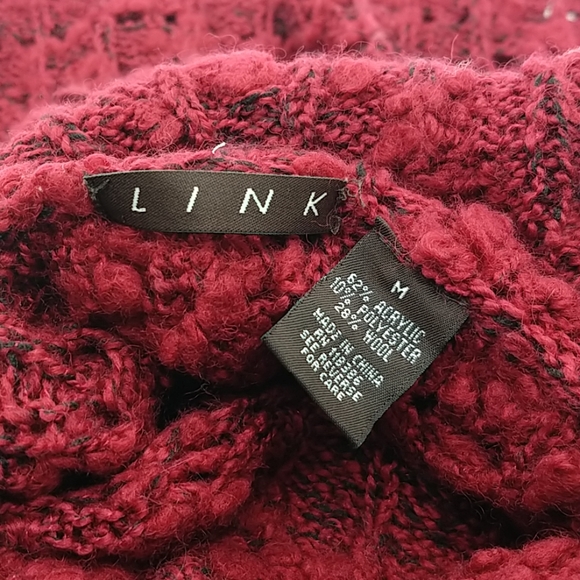 Dark Red/ Burgundy knitted heather sweater - Picture 4 of 5